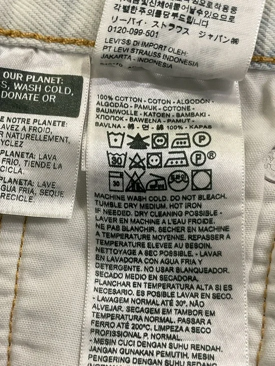 Levi’s 501 Cut Off Jean Shorts 27 Bleached High Rise Frayed Hem - Picture 7 of 10